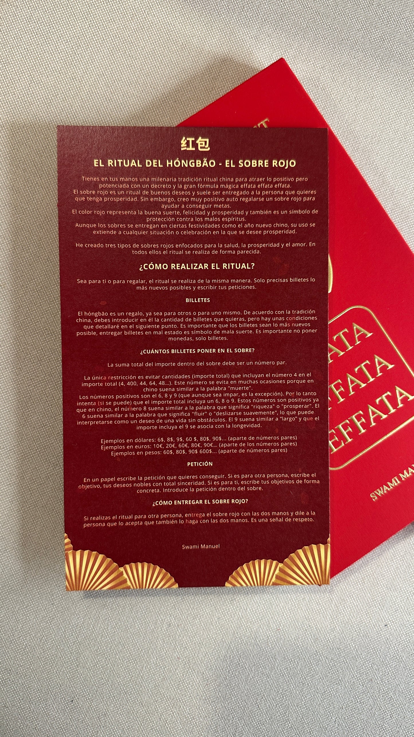 RITUAL HONGBAO AMOR - ESTUCHE CON 8 SOBRES ROJOS