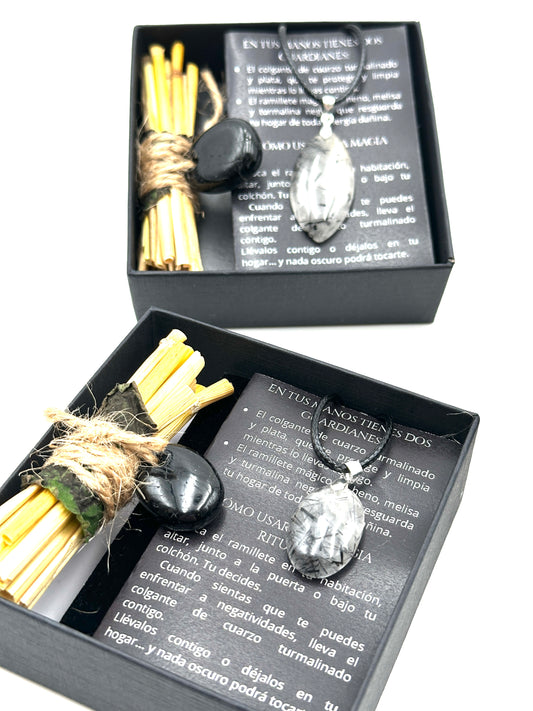 TOURMALINE QUARTZ + "HAY FROM THE BED OF THE VIRGIN MARY"