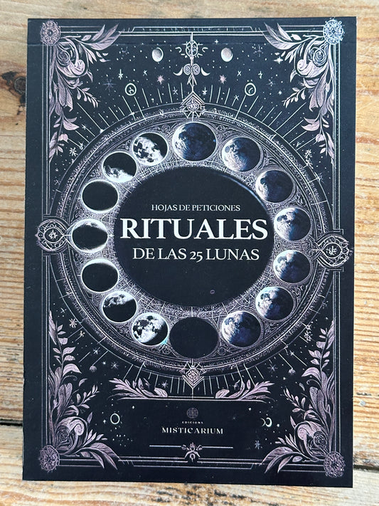 LIBRETA DE LOS RITUALES DE LAS 25 LUNAS - Libro de hojas de peticiones para rituales a la luna.