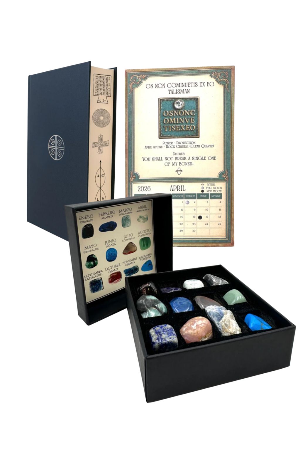 PACK PRÉMIUM ABUNDANCIA 2026 - AGENDA + CALENDARIO + LAS 12 PIEDRAS DEL AÑO