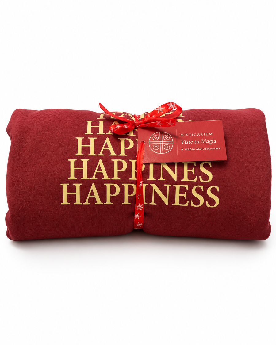 Sudadera Magia Amplificadora HAPPINESS · Burdeos con Capucha · Edición Navidad