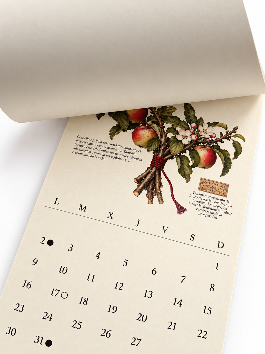 Calendario 2027 · Magia Natural y Talismánica · 12 Talismanes y sus Plantas Sagradas