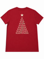 Espalda de la camiseta burdeos con árbol de Navidad tipográfico de magia amplificadora
