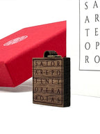 SATOR TALISMAN IN SOLID WALNUT WOOD.
