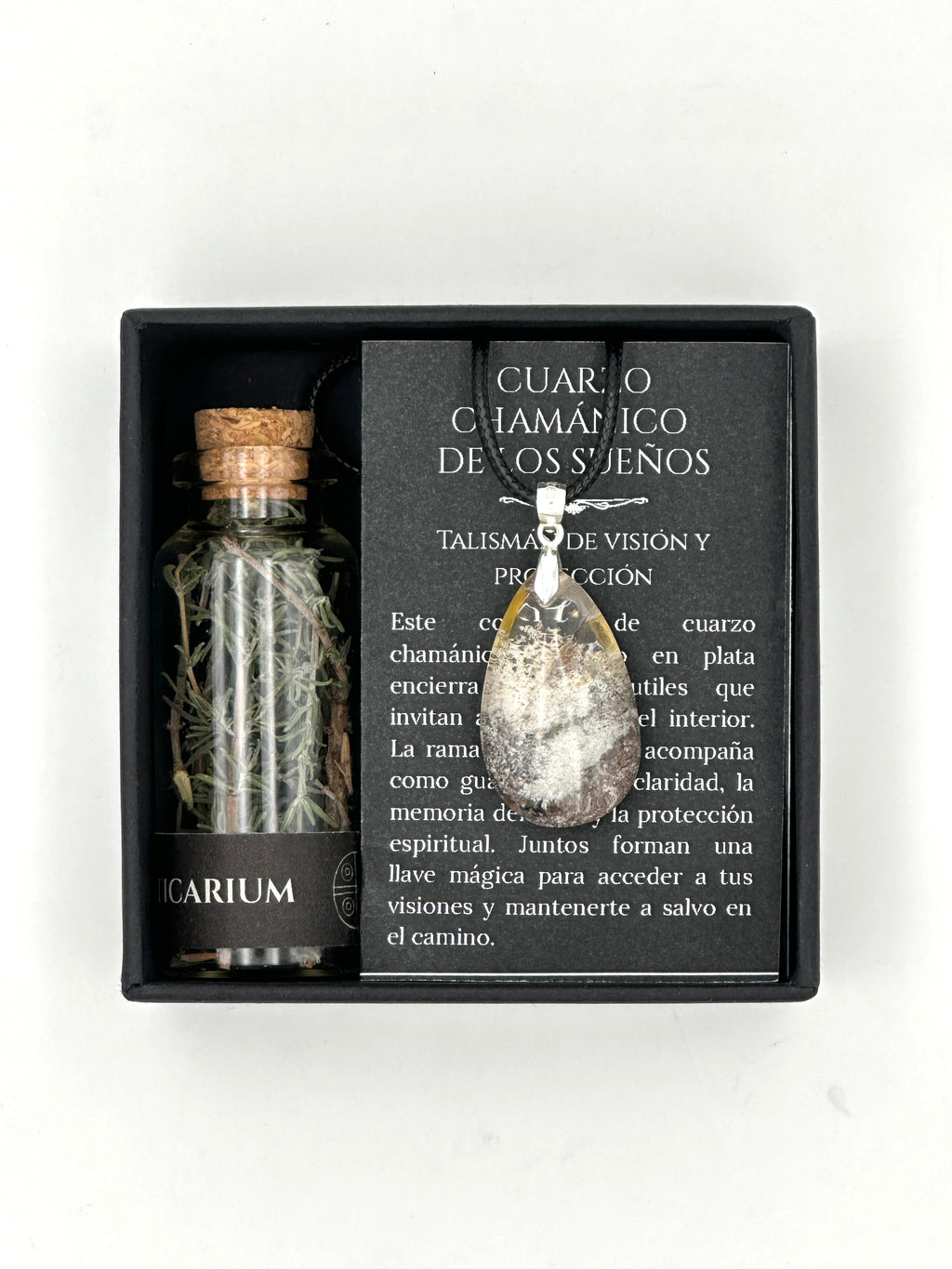 SHAMANIC DREAM QUARTZ WITH SILVER AND THYME