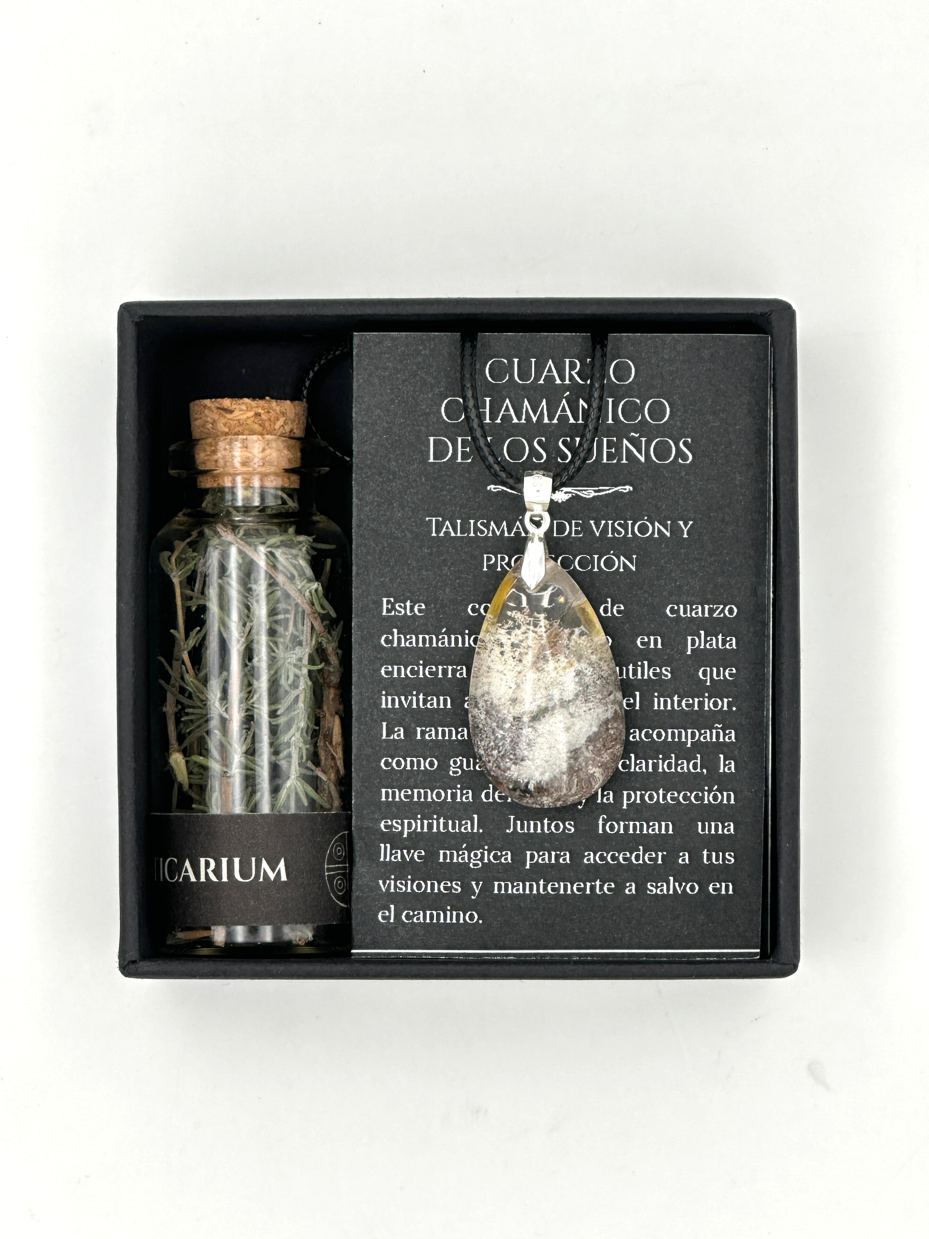 SHAMANIC DREAM QUARTZ WITH SILVER AND THYME
