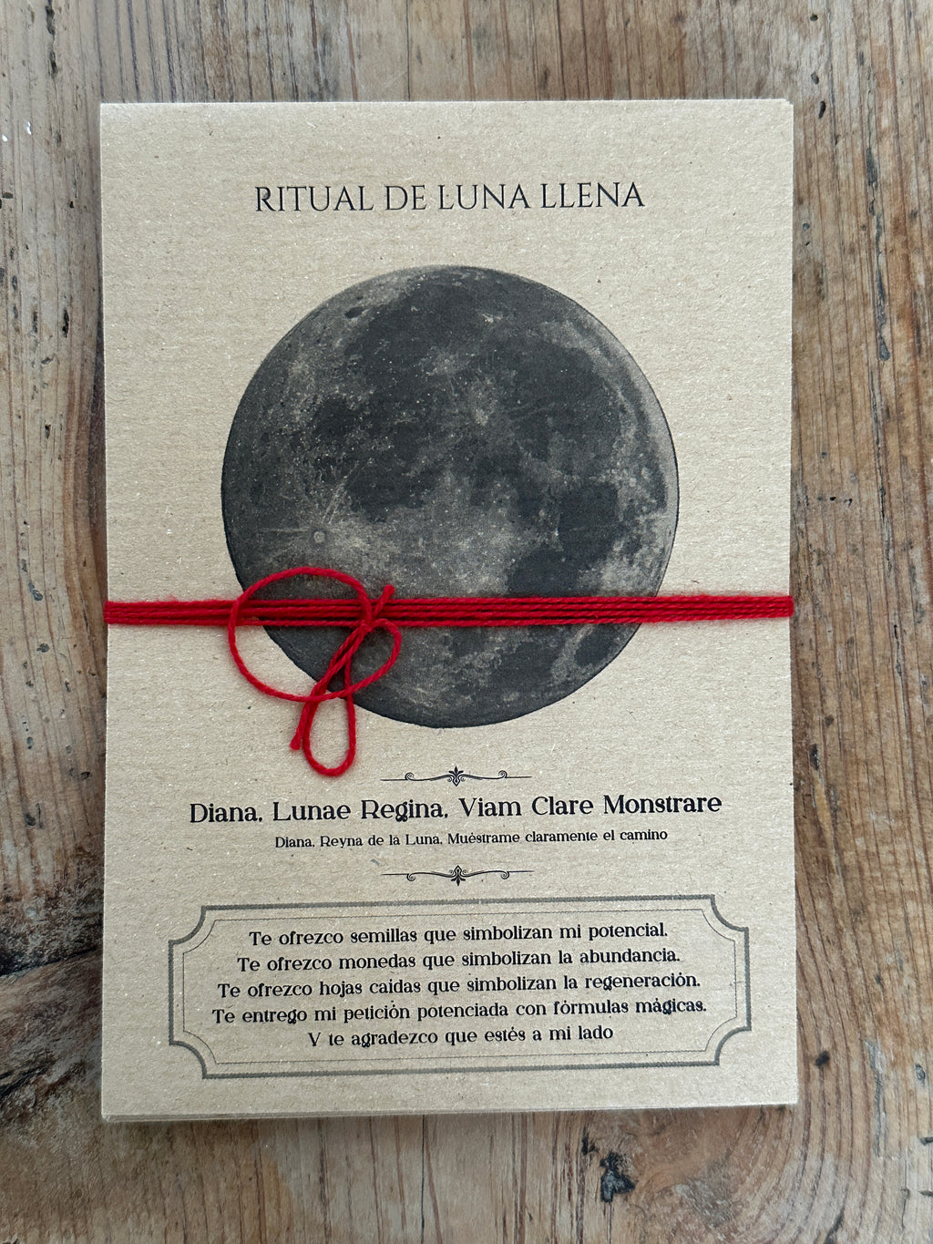 LUNA LLENA -  13 SOBRES POTENCIADORES PARA RITUALES - CON HILO ROJO