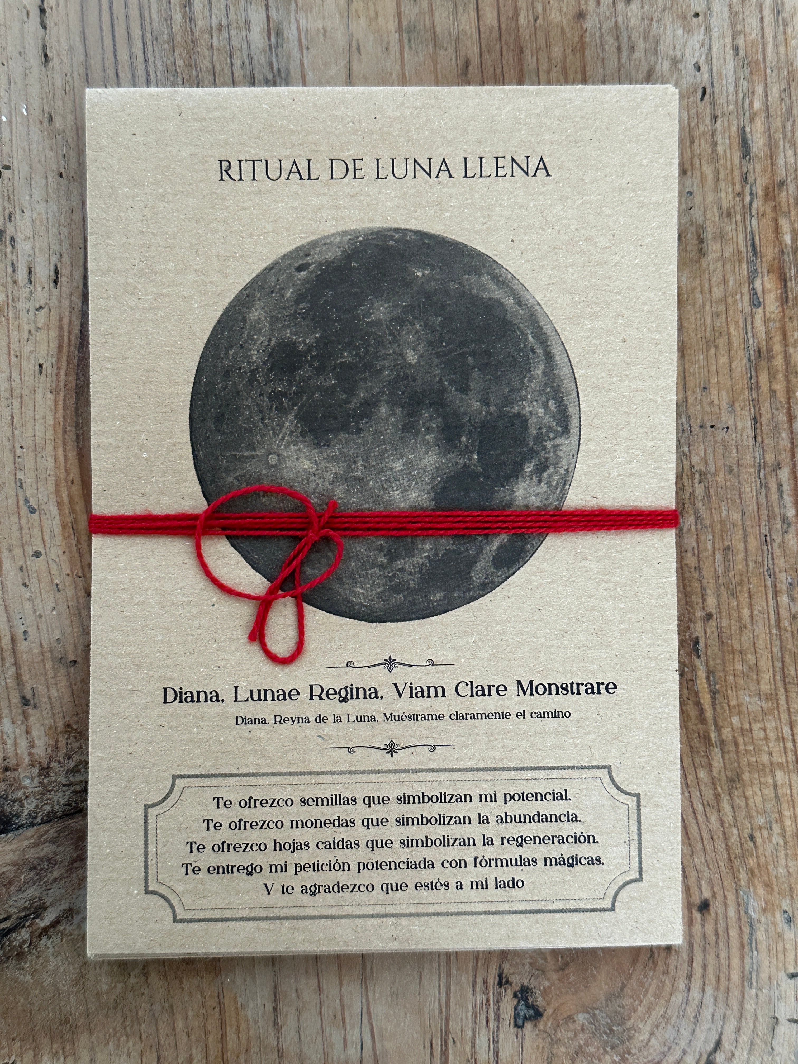 LUNA LLENA -  13 SOBRES POTENCIADORES PARA RITUALES - CON HILO ROJO