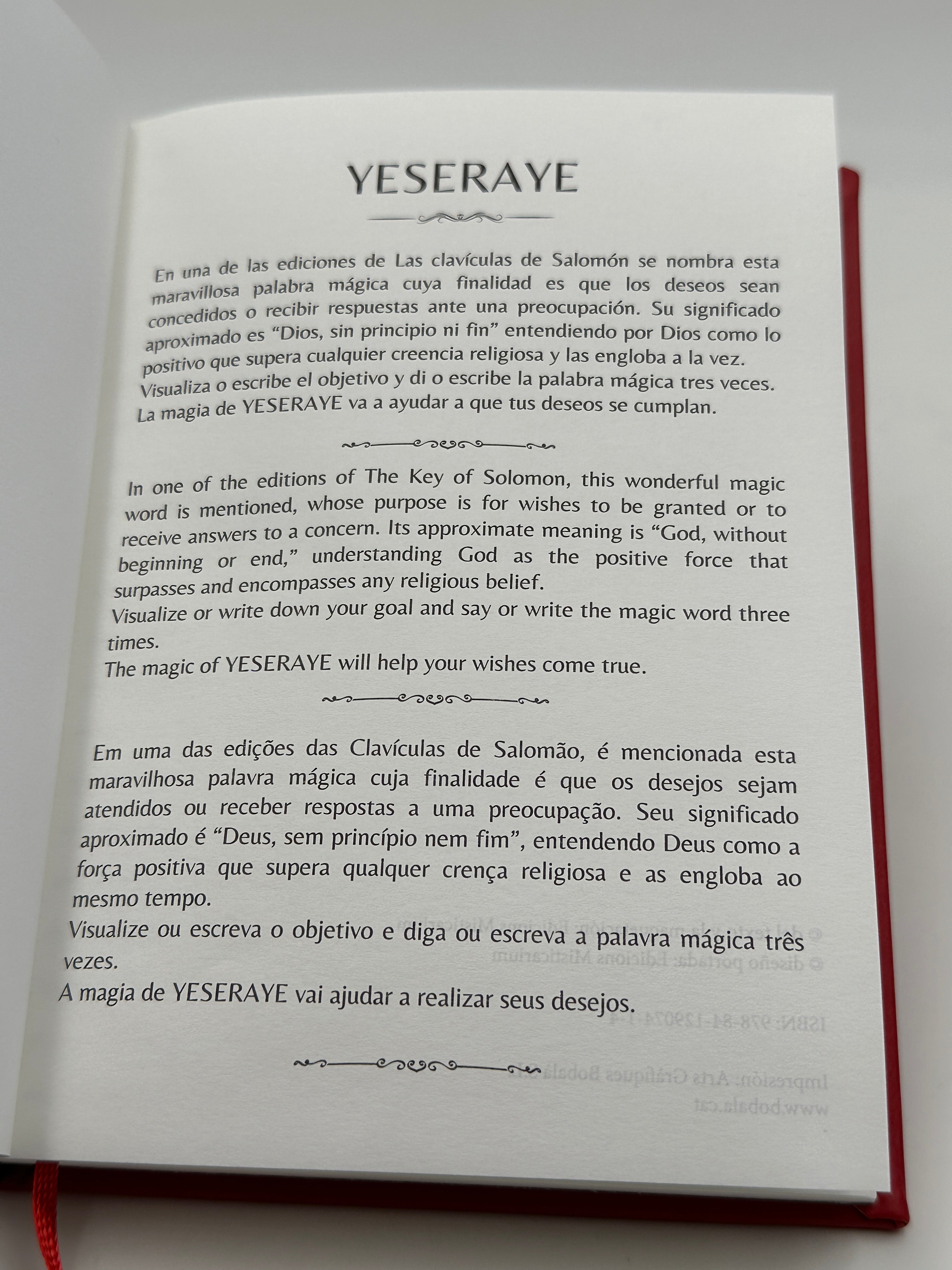 YESERAYE NOTEBOOK - Handmade edition with a formula to fulfill your dreams (200 pages, Vegan Leather)