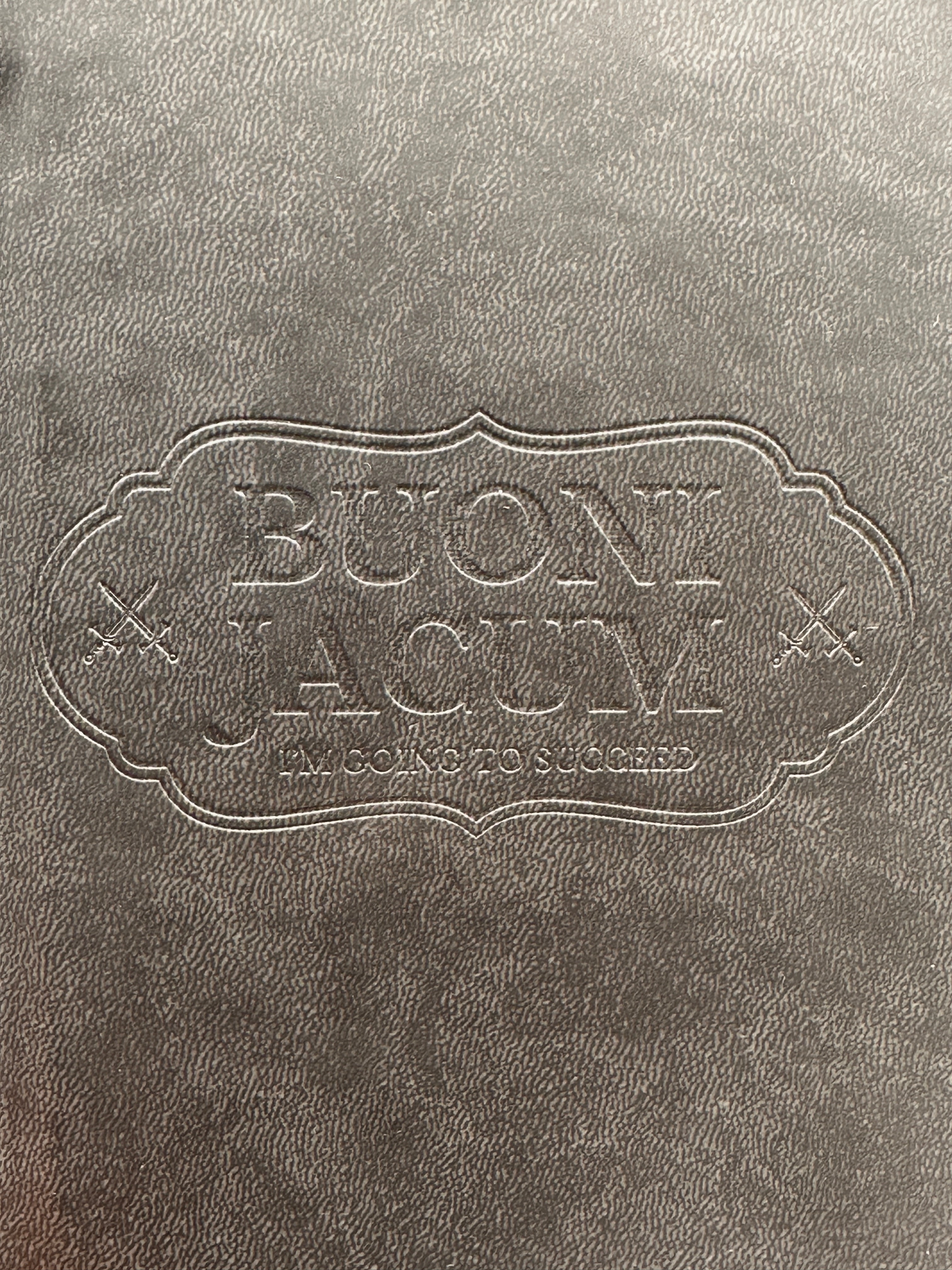 BUONI JACUM NOTEBOOK - Handmade edition with formula for success (200 pages, vegan leather)