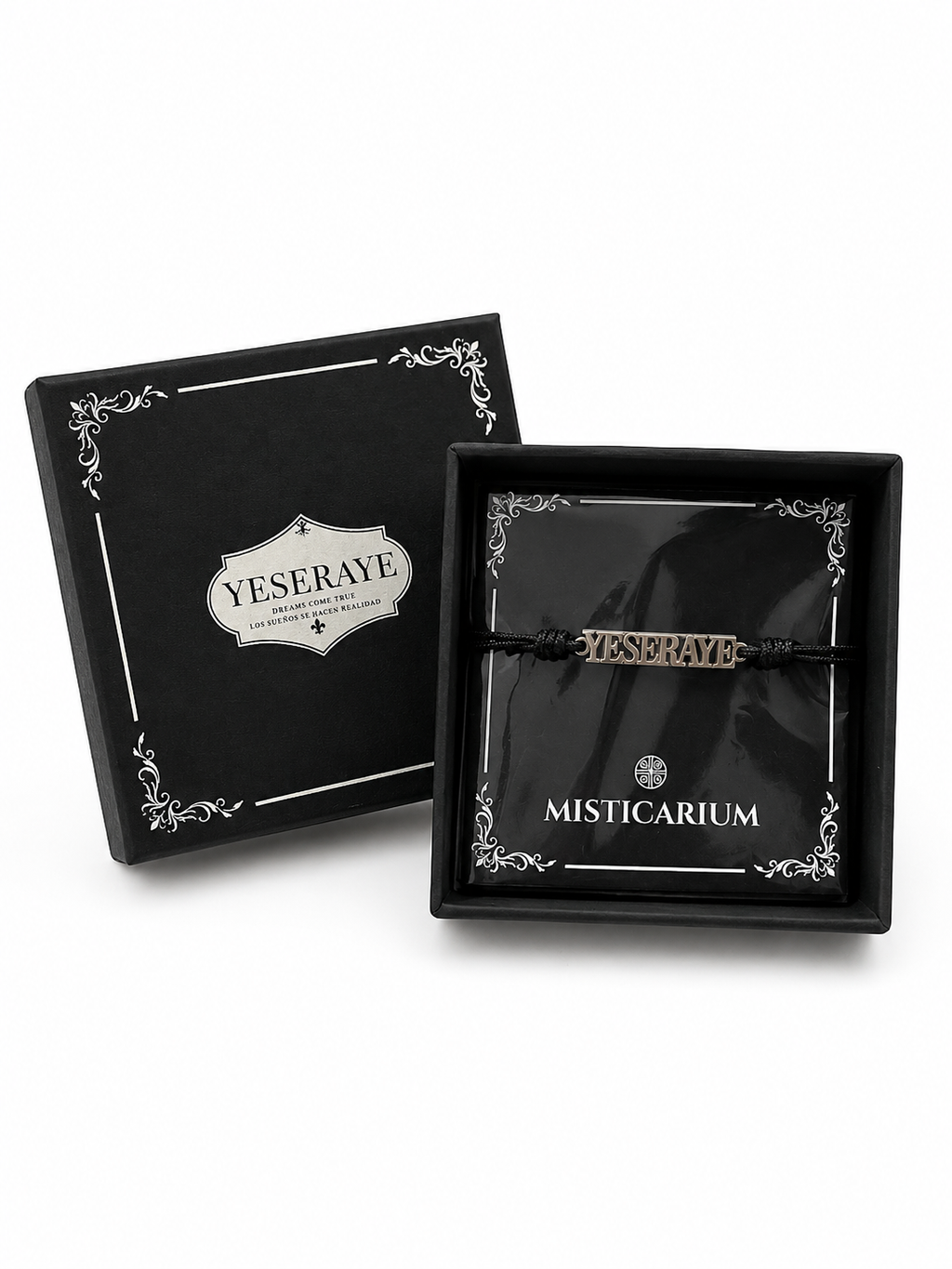 Pulsera YESERAYE de placa alargada presentada en su embalaje