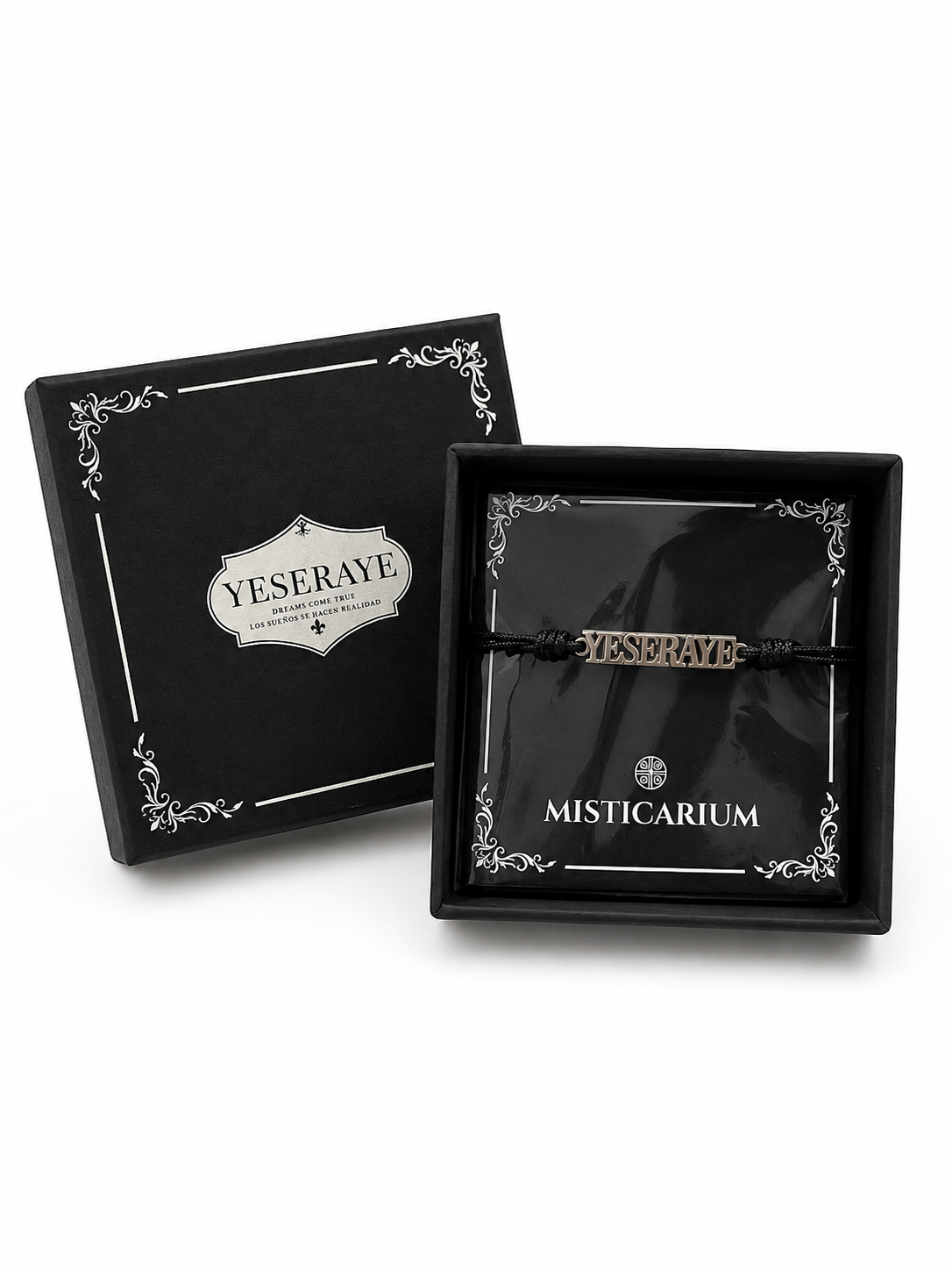 Pulsera YESERAYE de placa alargada presentada en su embalaje