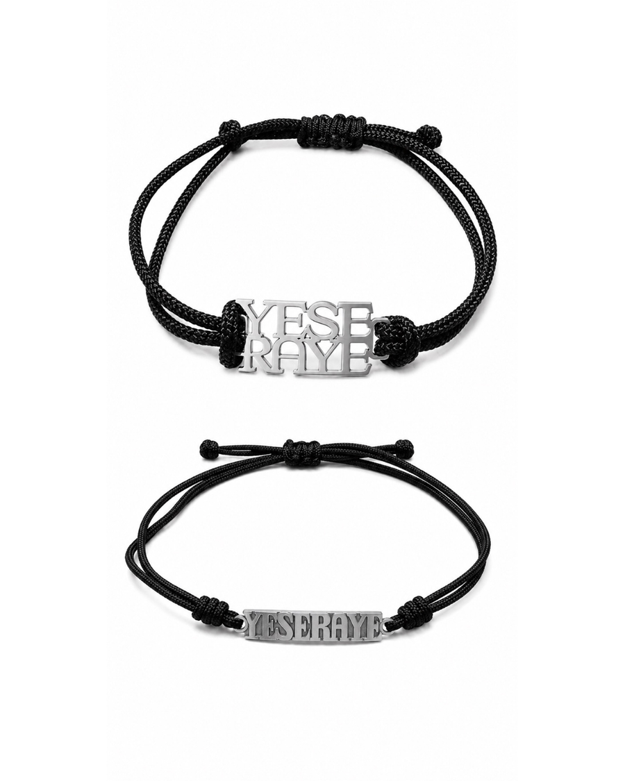 Las dos pulseras YESERAYE de plata de ley 925 hechas a mano, con placa alargada y placa calada