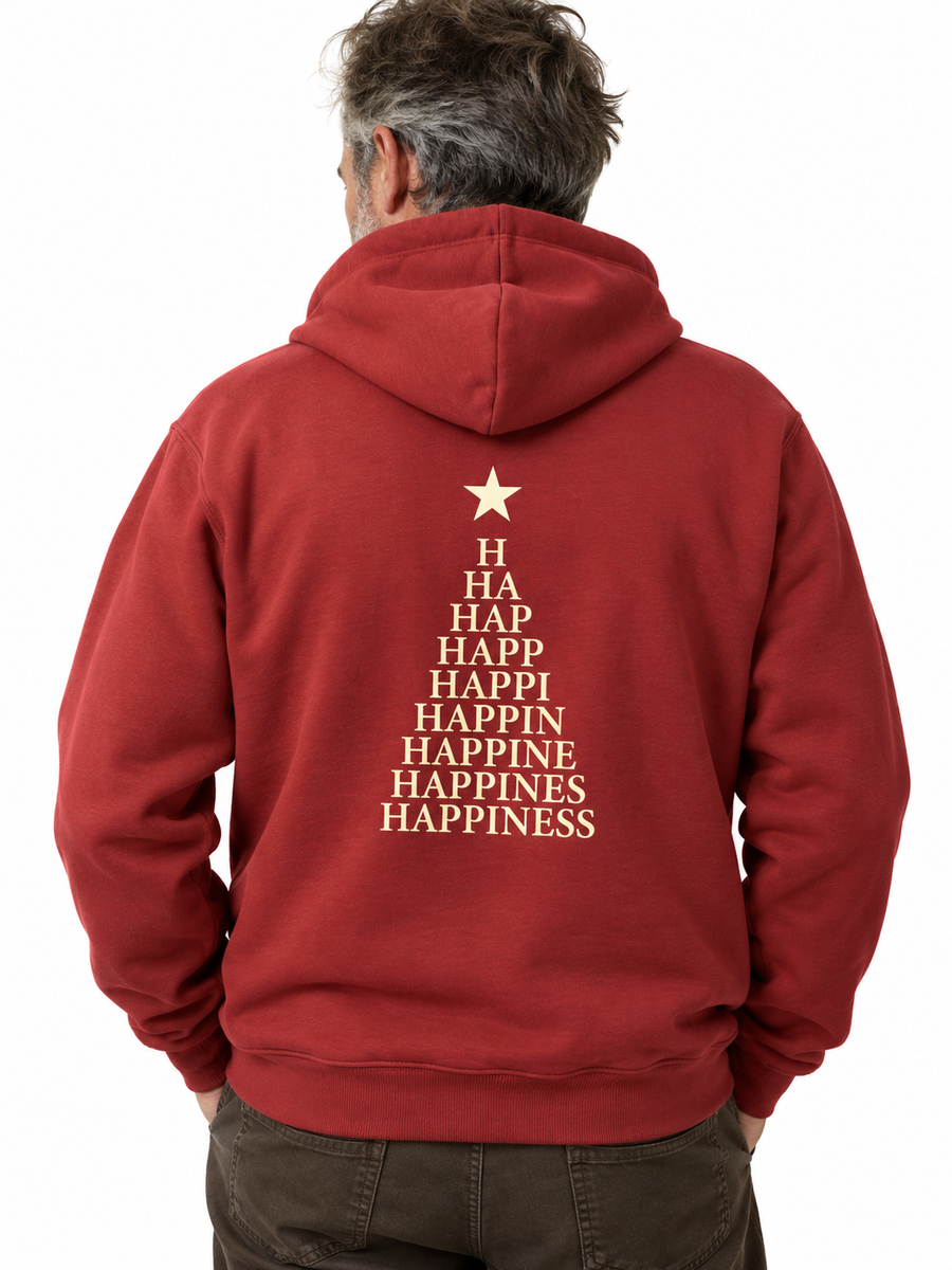 Sudadera Magia Amplificadora HAPPINESS · Burdeos con Capucha · Edición Navidad