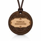 Talismán personalizado con nombre de familia grabado, ideal para hogar y protección familiar