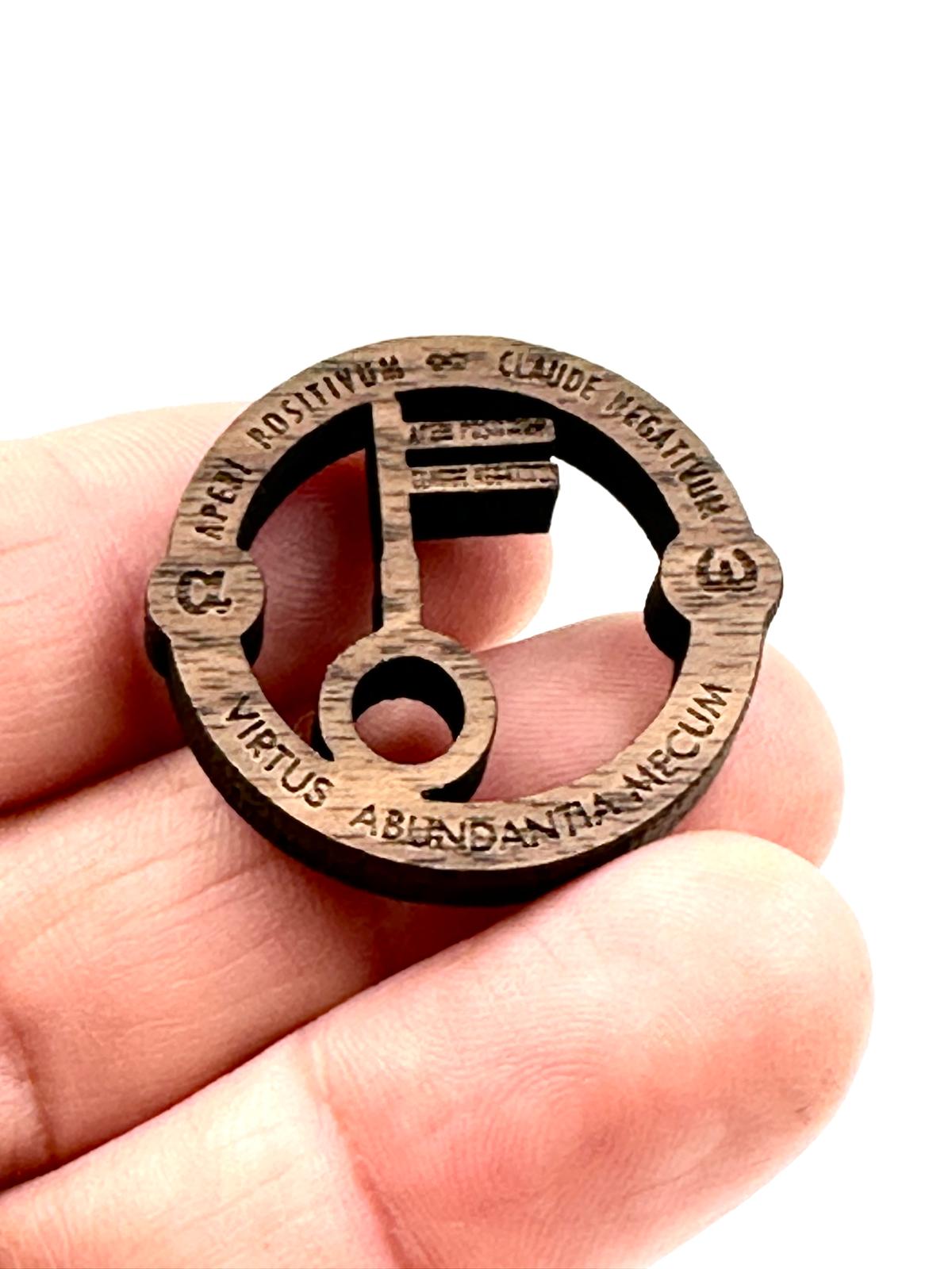 CELESTIAL KEY TALISMAN MADE OF SOLID WALNUT WOOD