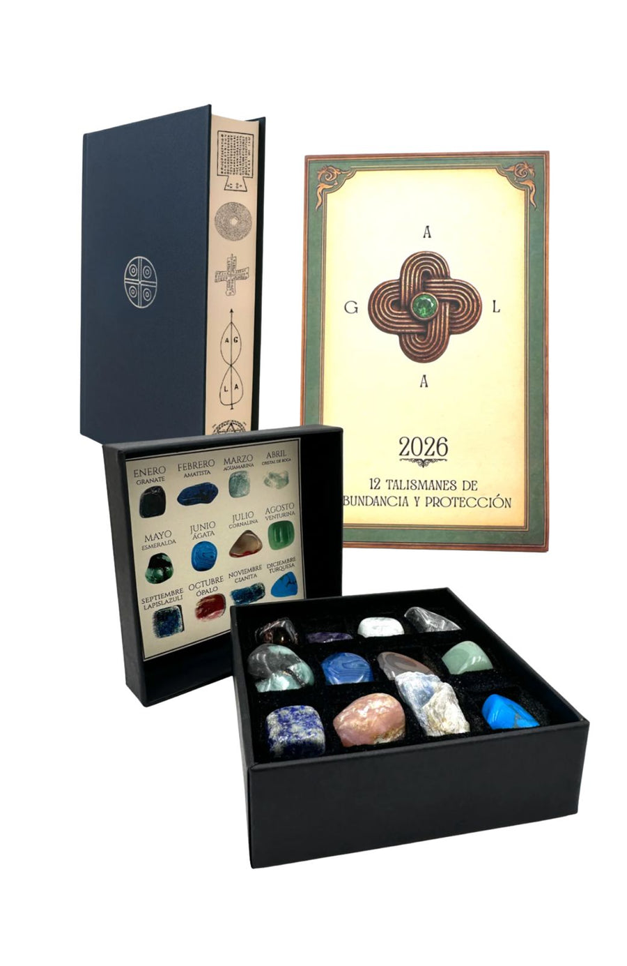 PACK PRÉMIUM ABUNDANCIA  2026 - AGENDA + CALENDARIO + LAS 12 PIEDRAS DEL AÑO