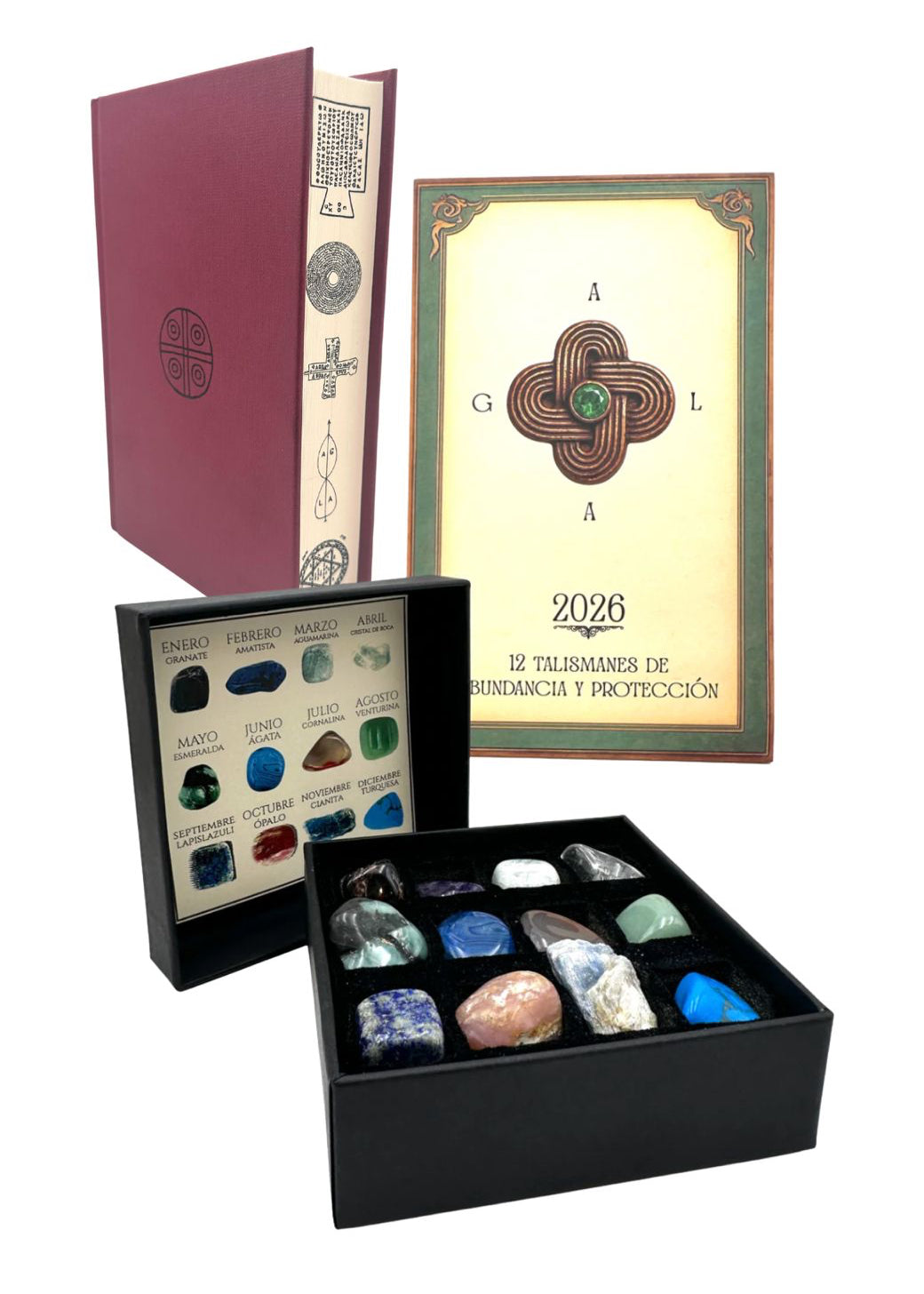 PACK PRÉMIUM ABUNDANCIA  2026 - AGENDA + CALENDARIO + LAS 12 PIEDRAS DEL AÑO