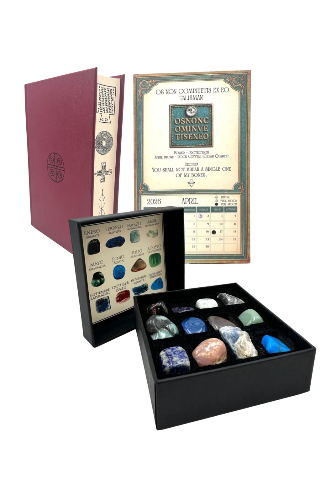 PACK PRÉMIUM ABUNDANCIA  2026 - AGENDA + CALENDARIO + LAS 12 PIEDRAS DEL AÑO