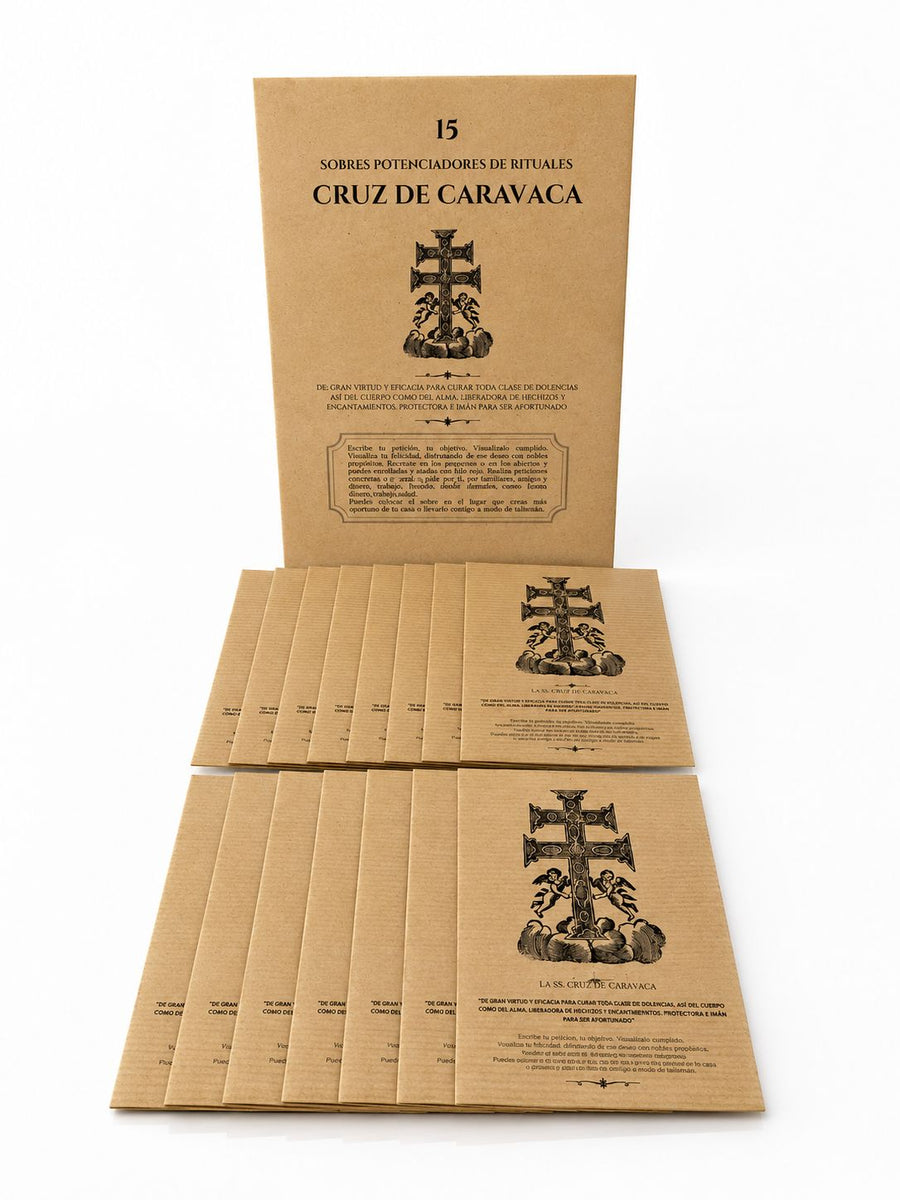 CRUZ DE CARAVACA - 15 SOBRES PARA RITUALES Y CONSEGUIR OBJETIVOS