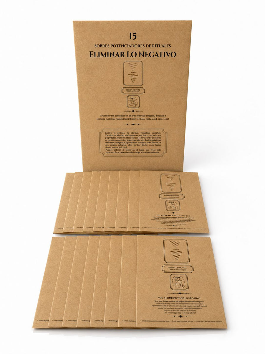 ELIMINAR LO NEGATIVO - 15 SOBRES PARA RITUALES DE TRES MAGIAS