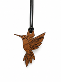 Talismán del Colibrí, colgante de madera maciza de nogal con ojo de cobre puro - Swami Manuel