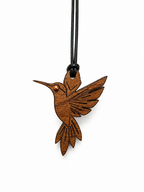 Talismán del Colibrí, colgante de madera maciza de nogal con ojo de cobre puro - Swami Manuel